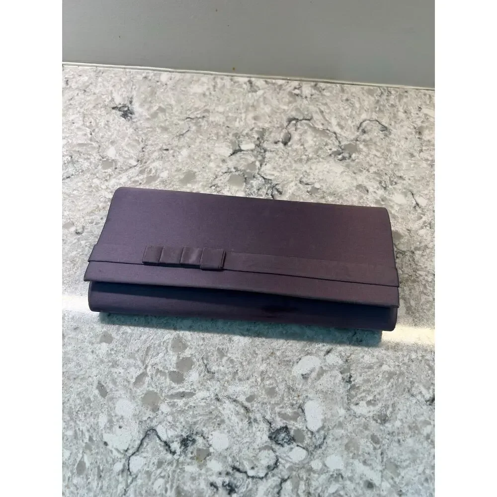 Vintage Valerie Stevens Cocktail Crossbody / Clutch Purse Purple Satin JL